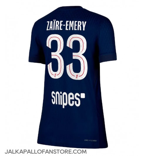 Paris Saint-Germain Warren Zaire-Emery #33 Kotipaita Naisten 2025-26 Lyhythihainen Paris Saint-Germain Warren Zaire-Emery #33 Kotipaita Naisten 2025-26 Lyhythihainen